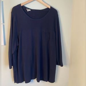 This Talbots top takes basic Navy T to next level. 3x, Navy, Fabulous Details!